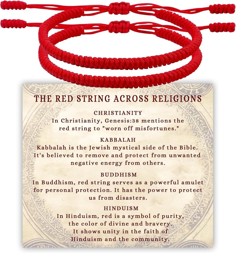 DAYANEY Red Bracelet for Women, Red String Bracelet for Protection as Valentine Gifts for Kids, Matching Jewelry for Couple, Christian Mens Good Luck Gifts Kabbalah Baby Braclets for Infant Girl - Image 1